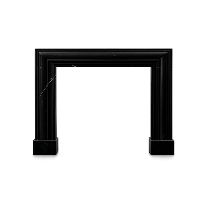 Nero Marquina Marble Fireplace Surround | Custom Luxury Mantel