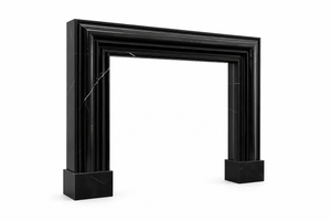Nero Marquina Marble Fireplace Surround | Custom Luxury Mantel