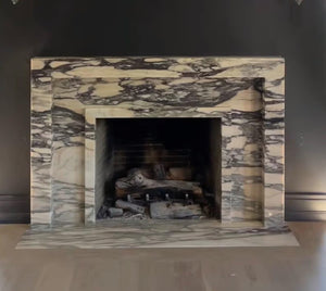 Custom Calacatta Viola Marble Fireplace Mantel | Handmade Luxury Surround