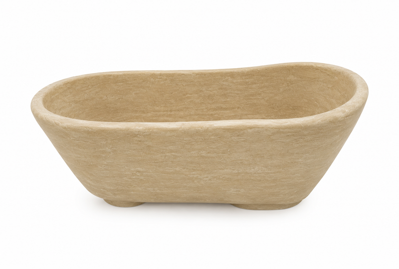 Travertine Stone Bathtub | 70" Luxury Freestanding Natural Stone Soaking Tub