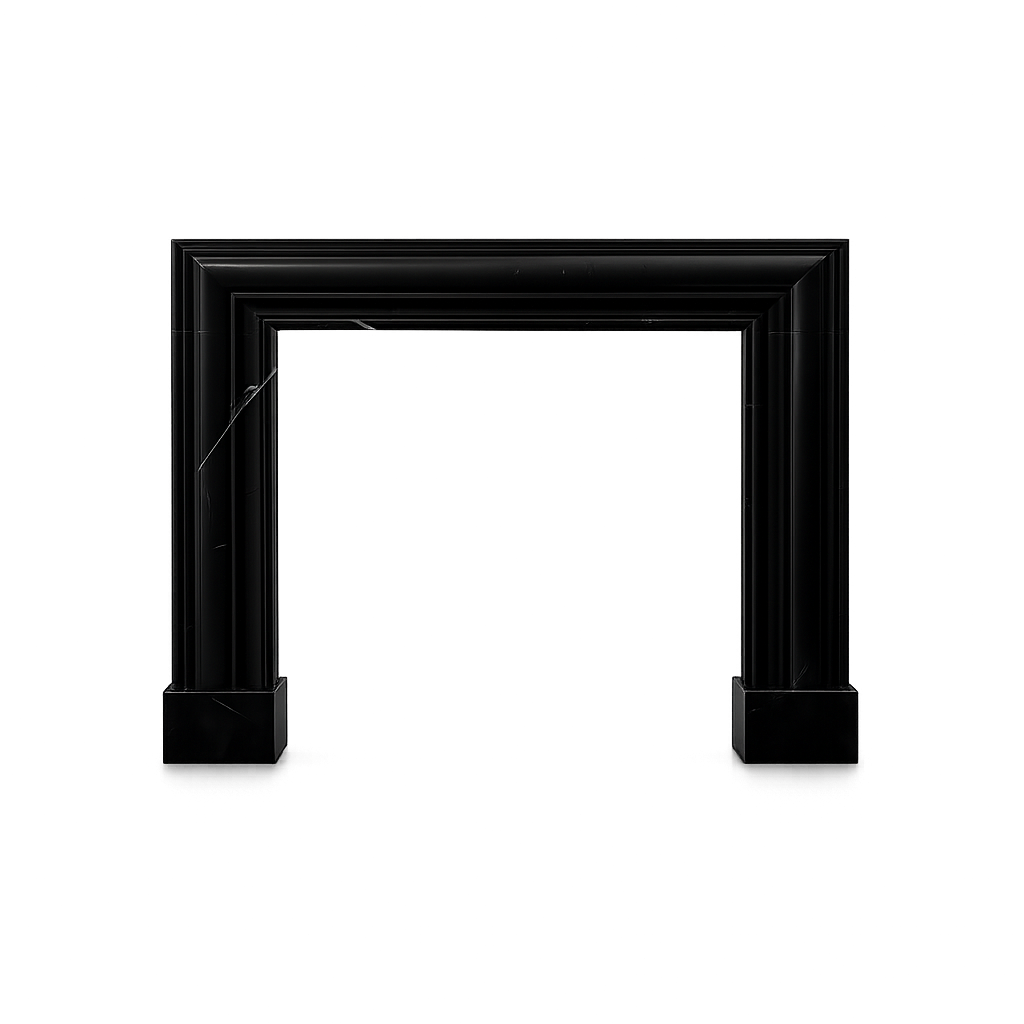 Nero Marquina Marble Fireplace Surround | Custom Luxury Mantel