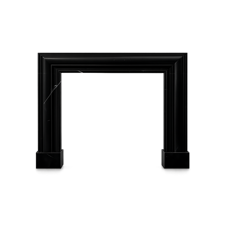 Nero Marquina Marble Fireplace Surround | Custom Luxury Mantel