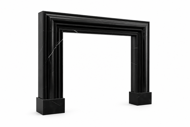 Nero Marquina Marble Fireplace Surround | Custom Luxury Mantel
