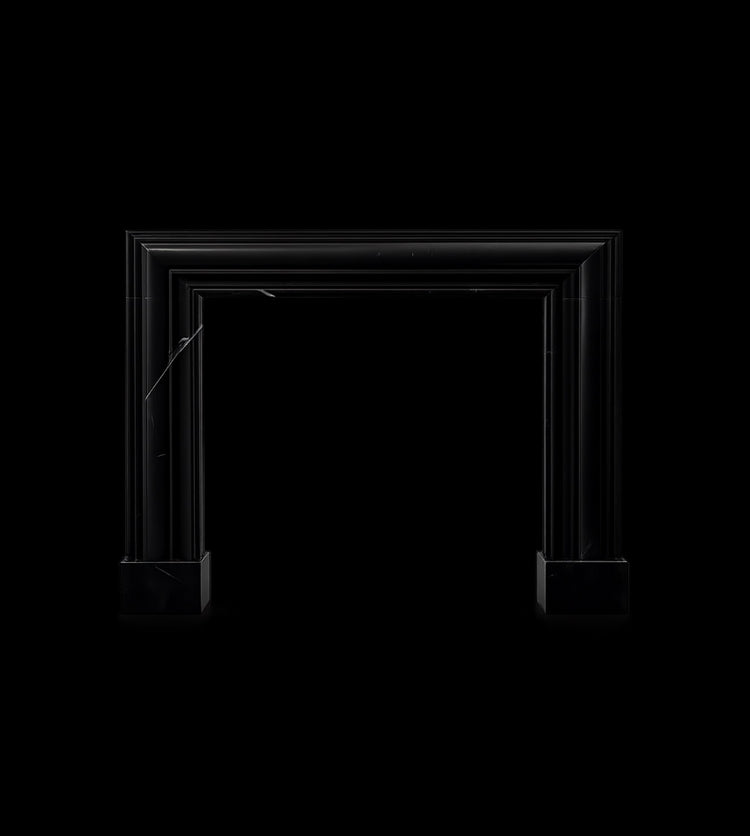 Nero Marquina Marble Fireplace Surround | Custom Luxury Mantel