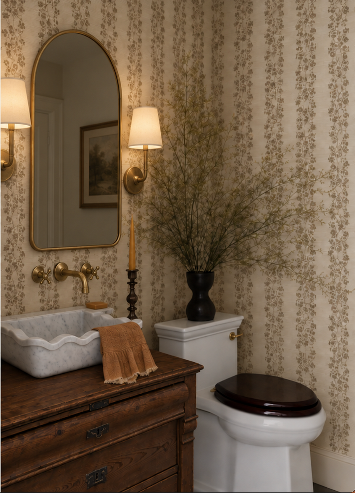 Antique-style Carrara marble scalloped vessel sink by Vero Marble