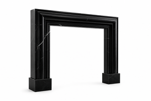 Nero Marquina Marble Fireplace Surround | Custom Luxury Mantel