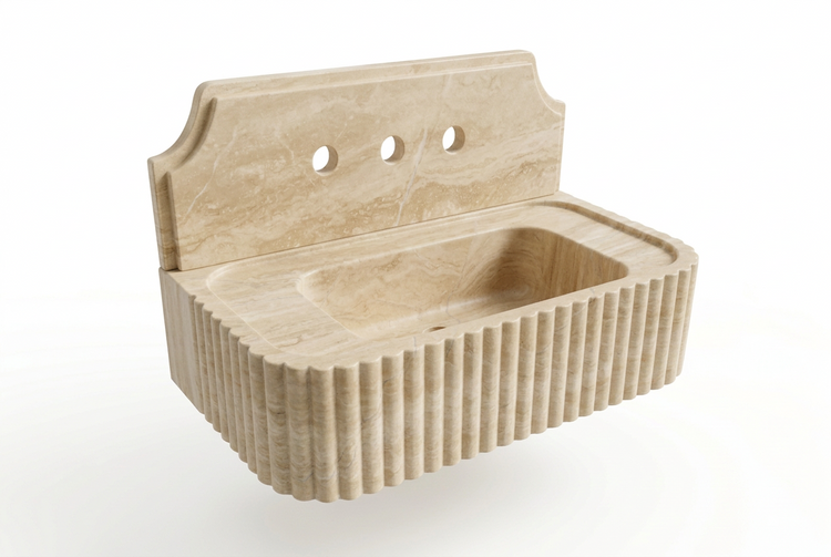 Travertine marble sink