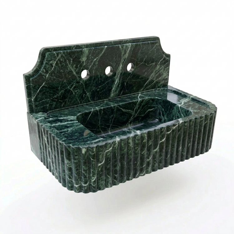 Verde alpi green marble sink wall mounted 
