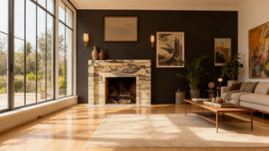 Custom Calacatta Viola Marble Fireplace Mantel | Handmade Luxury Surround