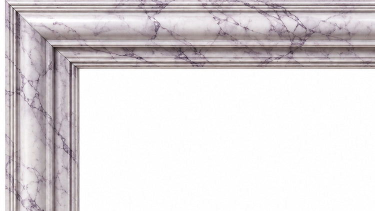 Lilac Bolection Marble Fireplace Surround - upper mantel and carved profile detail