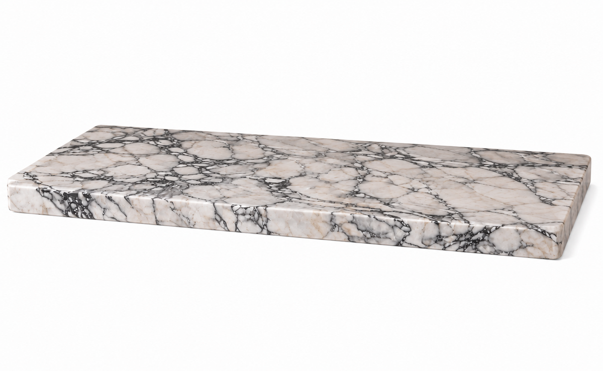 Calacatta Viola Marble Sink Vanity with Brass Legs and Shelf by Vero Marble