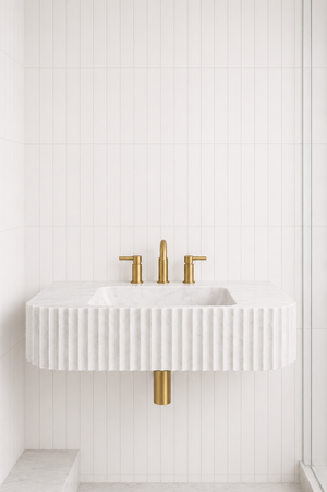 Floating Carrara Marble Sink | Custom Wall Mounted Wash Basin