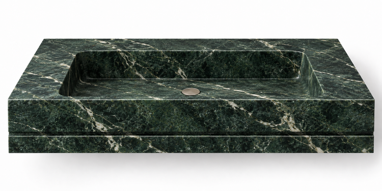 Linea Verde Alpi shadow-line floating sink, front view design rendering